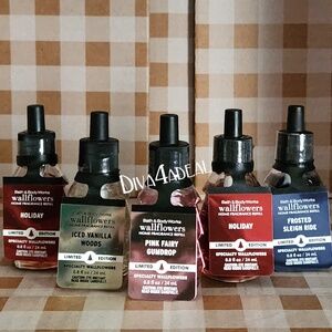 5X Bath & Body Works WINTER Assortment Wallflower Refill Bundle